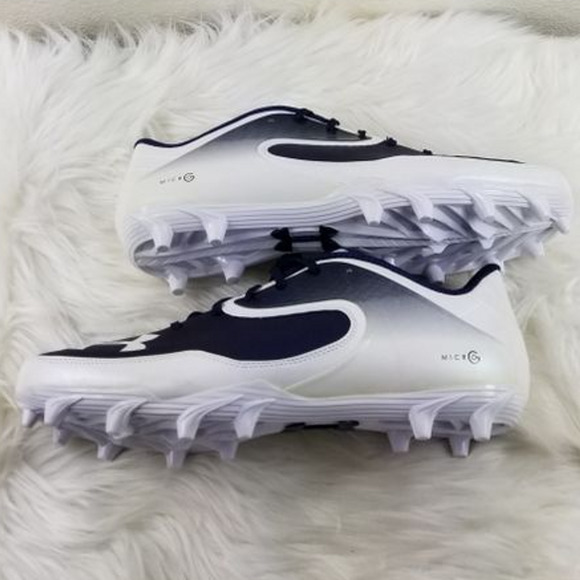 Under Armour Nitro Athletic Sports Cleats Blue White Men's Sz 15 - Picture 4 of 7